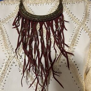 Boho Fringe Bib Statement Necklace